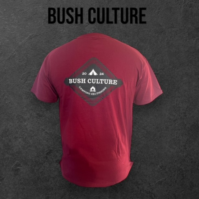 Bush Culture Classic Fit Tee (Maroon) (ORDER 1 SIZE UP)