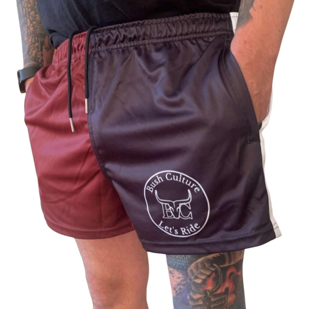 Bush Culture Lets Ride Footy Shorts